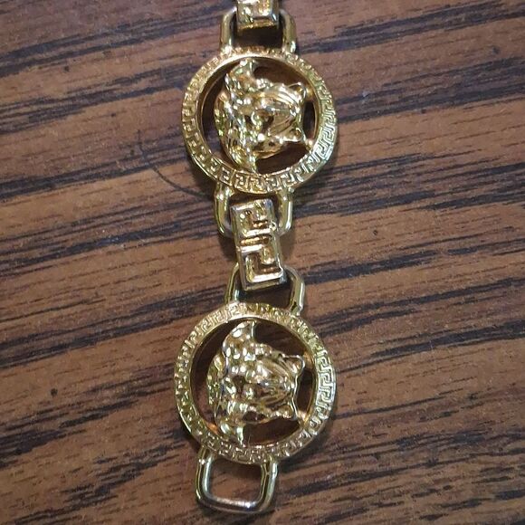 Gianni Versace Vintage Gold Medusa Chain Link Bracelet - Picture 2 of 8